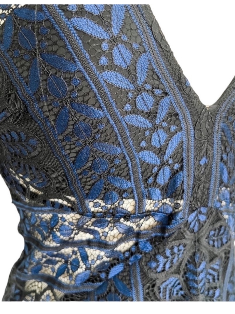 FOR LOVE & LEMONS Lyla sheer lace Mini Dress Dress size XS Navy Black Lace - Picture 10 of 13